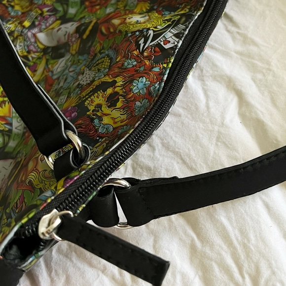 Ed Hardy by Christian Audigier Geisha True to My Love Skulls Tattoo Large Bag - Picture 10 of 16